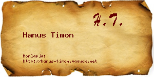 Hanus Timon névjegykártya